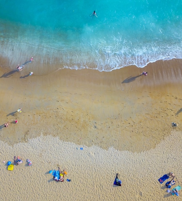bird's eye view photograph of beach
